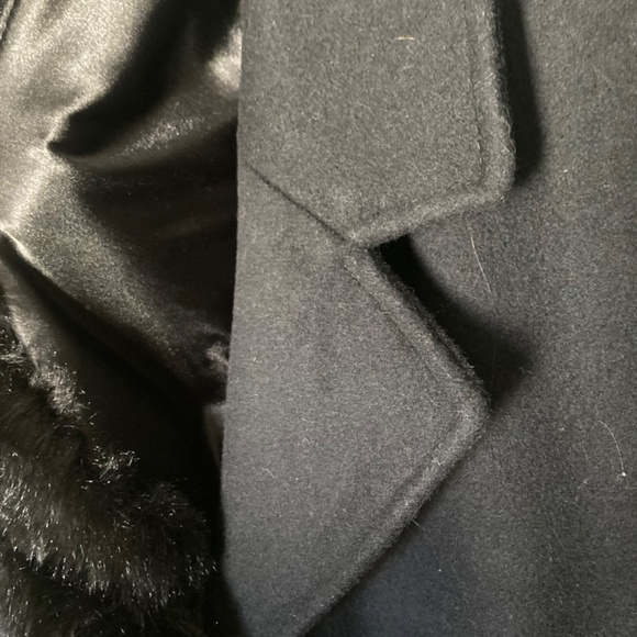 Vintage Wool/Cashmere Black Button Down Coat 14 - Picture 4 of 8